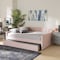 Baxton Studio Lennon Modern Pink Velvet Fabric Upholstered Queen Size Daybed with Trundle 186-11474-Zoro - alternate 7